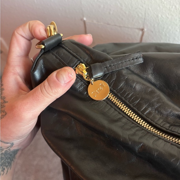 Clare V Weekender Black Leather Rustic Trim NWT - Picture 11 of 13